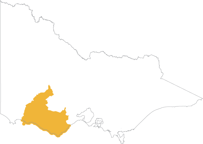 Th EMAC area extends along the coast from east of Port Fairy to west of Anglesea and extends inland to include the Great Otway National Park and the townships of Warrnambool, Terang, Mortlake, Camperdown, Colac, Apollo Bay, Lorne and Cressy